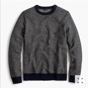 J Crew Merino Wool Birds Eye Crewneck Sweater